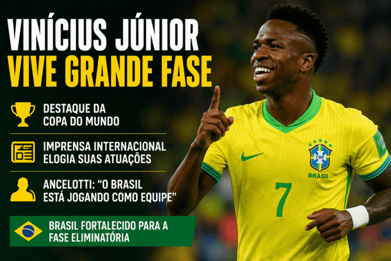 Vinícius Júnior na Copa do Mundo 2026: 4 Gols, Recordes e Brasil na Fase Eliminatória