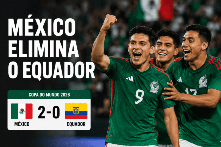 México elimina o Equador por 2 a 0 no Estádio Azteca e avança às oitavas da Copa do Mundo 2026