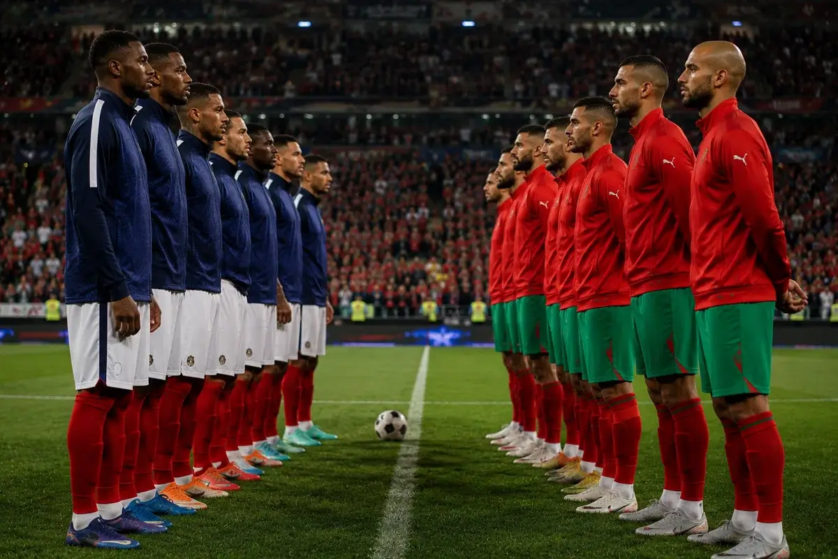 França x Marrocos pelas quartas de final da Copa do Mundo 2026 no Gillette Stadium, em Boston