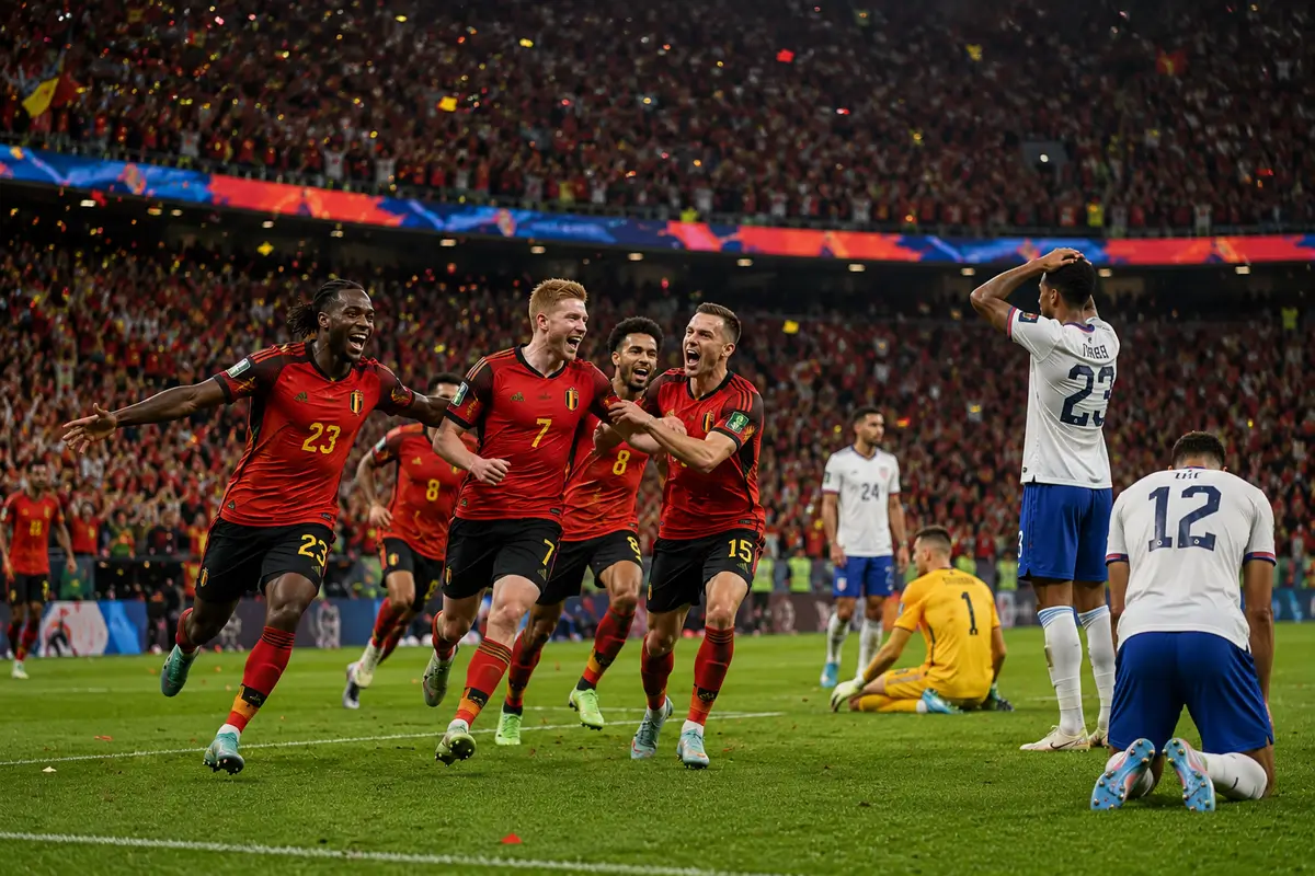 Bélgica goleia Estados Unidos por 4 a 1 nas oitavas de final da Copa do Mundo 2026