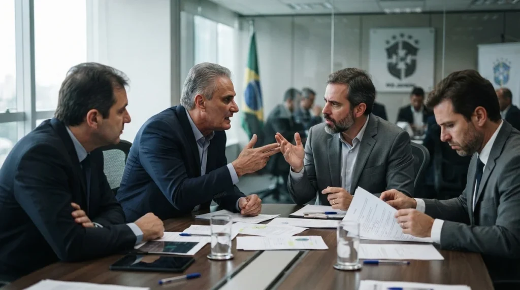 Dirigentes discutem negociação envolvendo Bahia, Corinthians e o atacante Kauê Furquim.