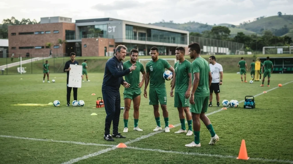 Abel Ferreira comanda treino do Palmeiras antes do duelo contra o Coritiba pelo Brasileirão.
