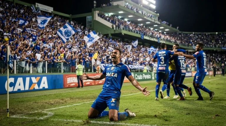 Cruzeiro comemora vitória sobre o Coritiba pelo Brasileirão 2026 no Couto Pereira