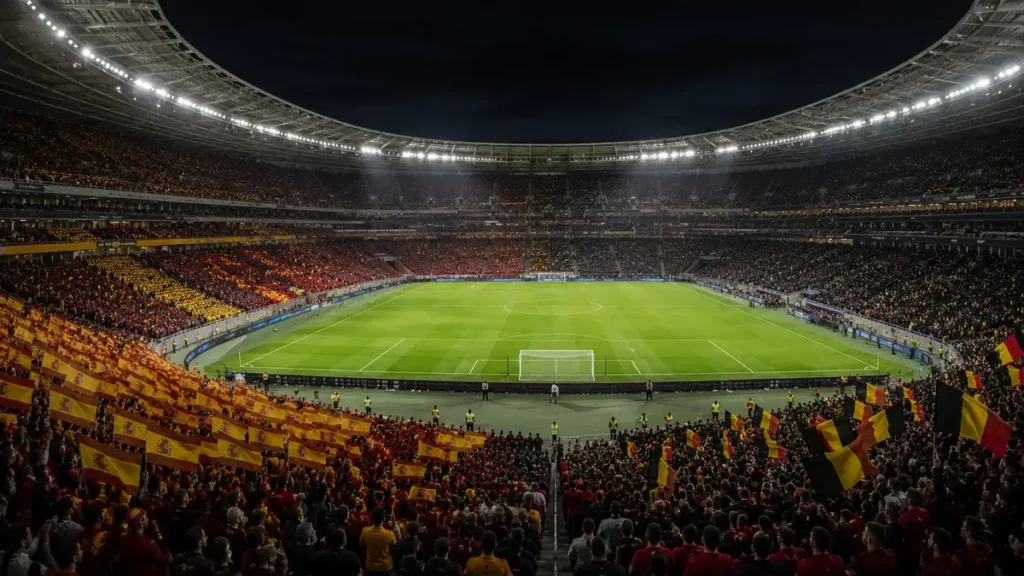 Estádio preparado para Espanha x Bélgica