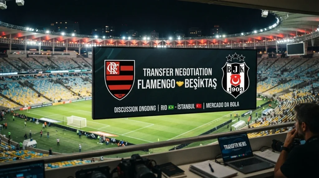 Escudos de Flamengo e Besiktas representam a negociação envolvendo Léo Pereira.