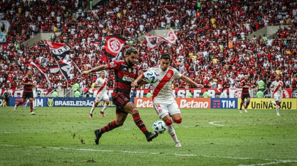 Flamengo e Internacional disputam partida pelo Campeonato Brasileiro no Beira-Rio