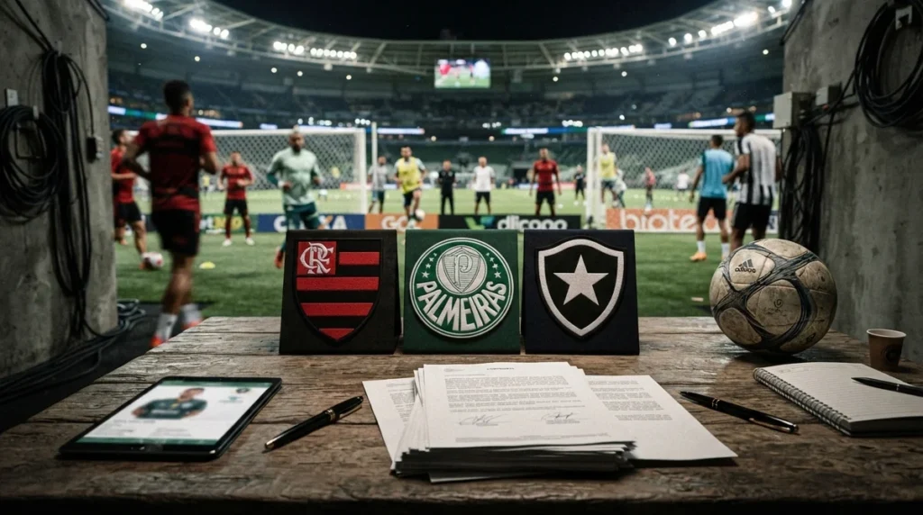 Flamengo Palmeiras e Botafogo movimentam o mercado da bola na janela de transferências 2026