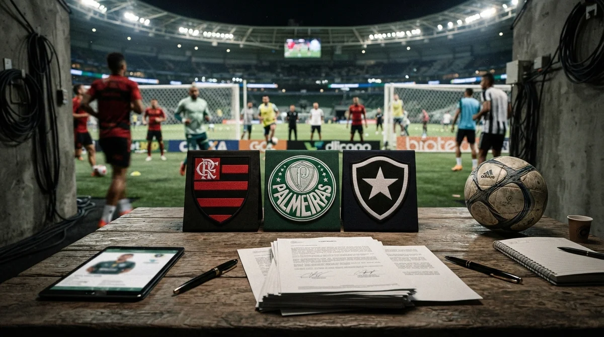Flamengo Palmeiras e Botafogo movimentam o mercado da bola na janela de transferências 2026