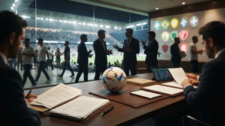 Mercado da bola durante a pausa da Copa do Mundo com negociações entre clubes brasileiros.