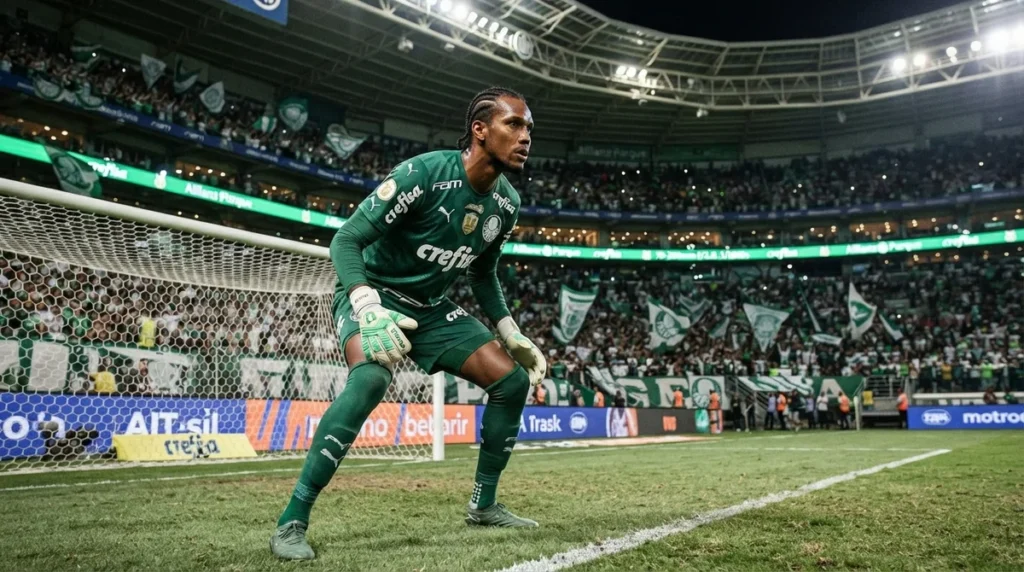 Carlos Miguel durante partida do Palmeiras pelo Campeonato Brasileiro