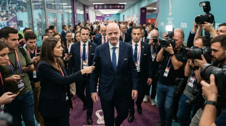Gianni Infantino durante evento oficial da FIFA na Copa do Mundo de 2026.