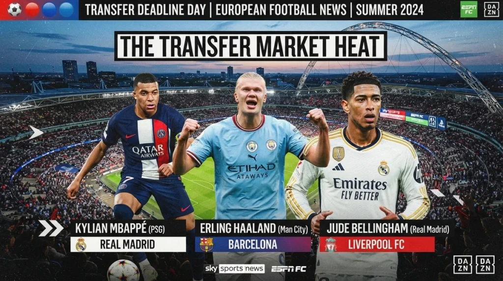 Principais estrelas do futebol europeu movimentam o mercado da bola em 2026.