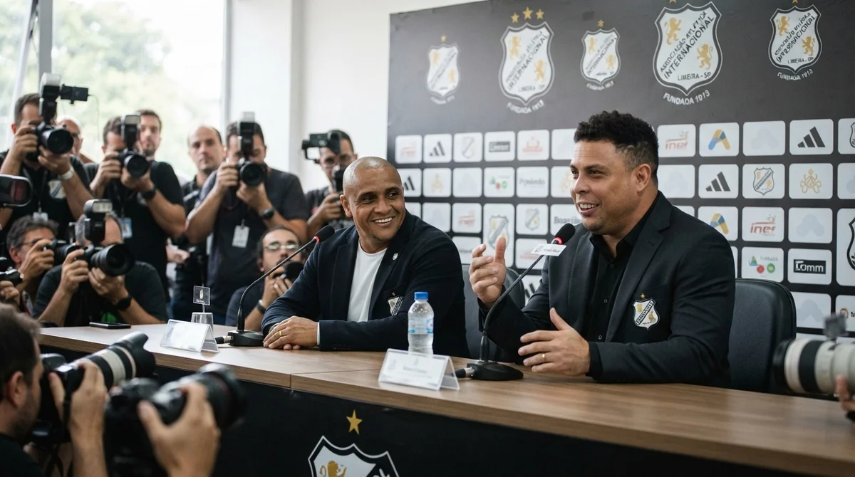 Roberto Carlos e Ronaldo Fenômeno anunciam a compra da SAF da Inter de Limeira.