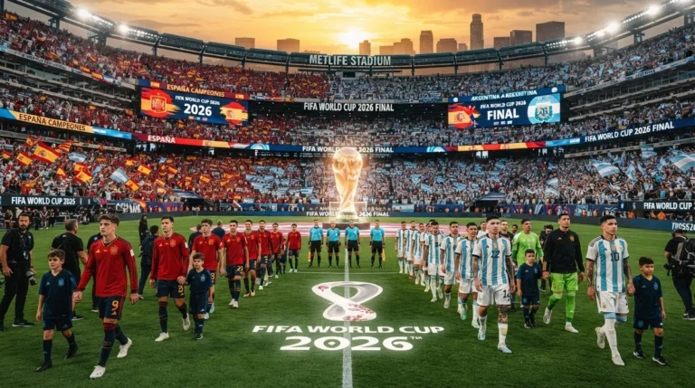 Espanha e Argentina entram em campo para disputar a final da Copa do Mundo 2026 no MetLife Stadium.