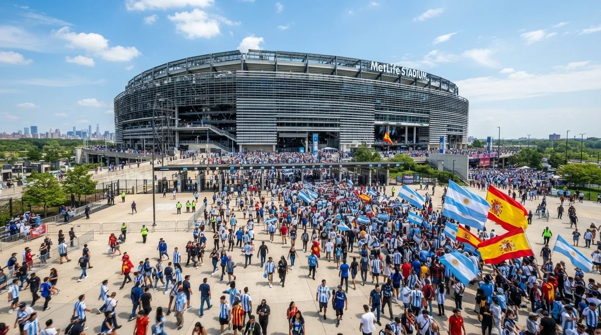 MetLife Stadium em Nova Jersey preparado para receber a final da Copa do Mundo de 2026.