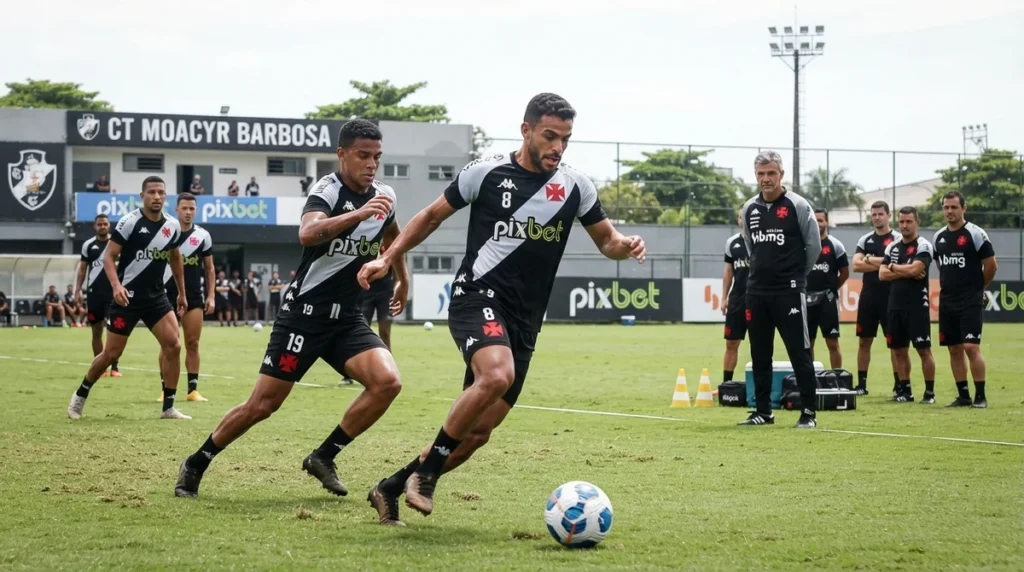 Thiago Mendes participa de treinamento do Vasco antes do duelo pela Copa Sul-Americana