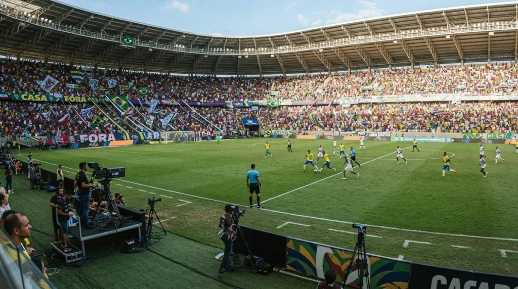 Estádio brasileiro com estrutura para tecnologia de arbitragem no futebol