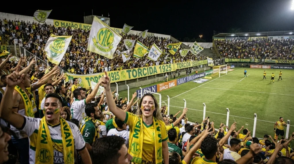 Torcida do Mirassol no Maião antes do jogo contra o Grêmio pela Copa do Brasil