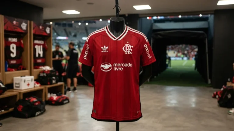 Terceira camisa do Flamengo 2026 com estilo retrô da Adidas Originals