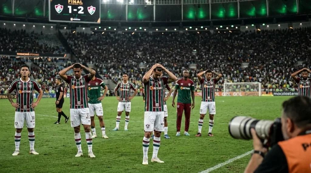 Jogadores do Fluminense após eliminação para o Vasco na Copa do Brasil