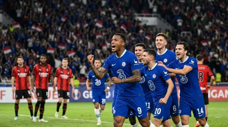 João Pedro comemora gol do Chelsea x Milan em Jakarta