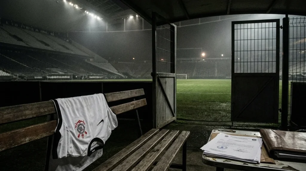 Camisa do Corinthians em estádio representa o risco de novo transfer ban.