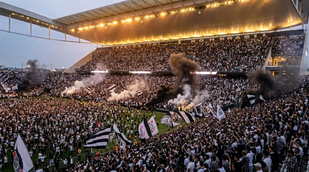 Neo Química Arena recebe grande público para Corinthians x Internacional pela Copa do Brasil.