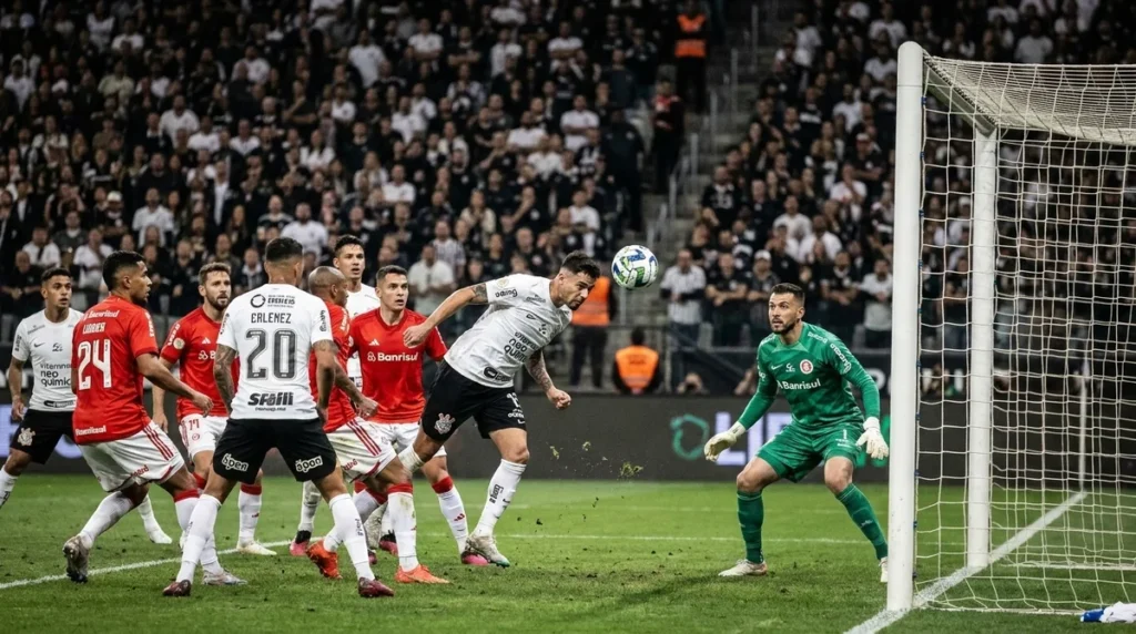Corinthians pressiona o Internacional em busca da classificação na Copa do Brasil.