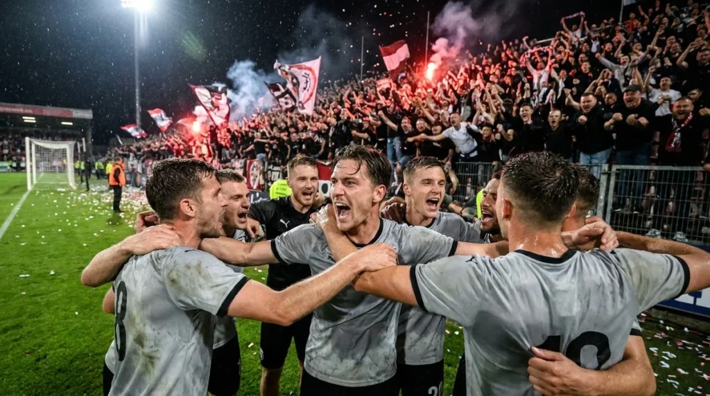 Comemoração da classificação às quartas de final da Copa do Brasil.