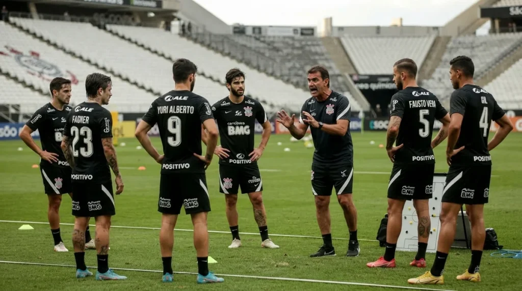 Corinthians realiza preparação tática antes do confronto contra o Internacional pela Copa do Brasil